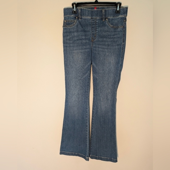 SPANX Denim - Spanx Flare Jeans Womens Medium Blue Pull On Stretch Shapewear Pants